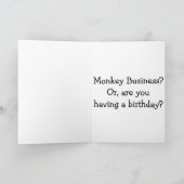 "OH NEE" PRATENDE AAP KLAAR OM GELUKKIGE VERJAARDA KAART (Binnen)