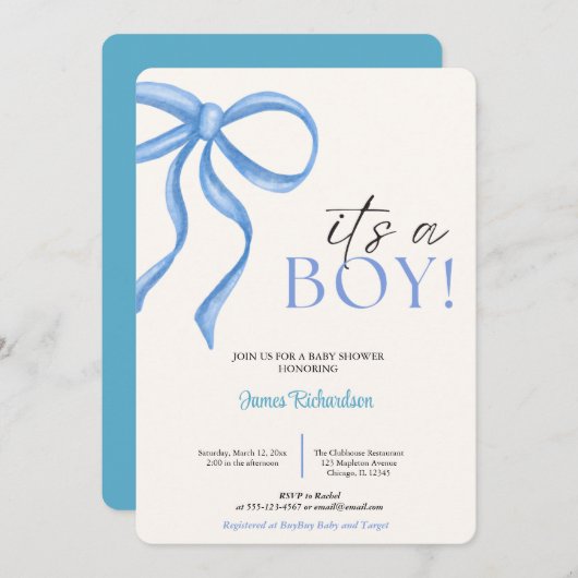 Oh niño eucaliptos modernos globos azules bebé kaart (Voorkant / Achterkant)