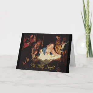 Oh nuit sainte, carte de Noël de Jésus de bébé