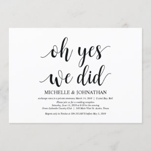 oh oui, nous l'avons fait, carte d'invitation pour