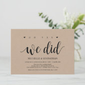 oh oui, nous l'avons fait, carte d'invitation pour (Debout devant)