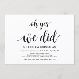 oh oui, nous l'avons fait, cartes d'invitation pou