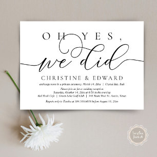 Oh oui, nous l'avons fait, Faire-part de mariage e