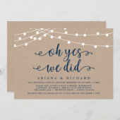 Oh oui, nous l'avons fait, Invitation de mariage e (Devant / Derrière)