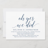 Oh oui, nous l'avons fait, Invitation de mariage e (Devant)