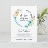 oh Petit Baby shower Petit Homme Gray Invitation (Debout devant)