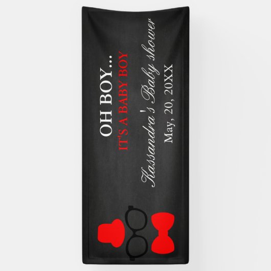 OH ! Petite bannière de douche de bébé de cravate (Vertical)