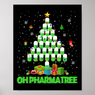 Oh Pharmatree kerstboom Pharmacy Medicinal P Poster