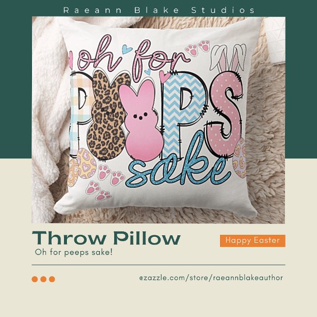 "Oh Pour L'amour Des Peeps" Coussin de lancer de P (Créateur téléchargé)