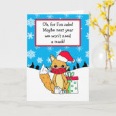 Oh pour l'amour du renard, carte de Noël drôle (Fleur jaune)