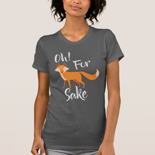 oh pour le T-shirt gris-foncé de saké de renard (Devant)