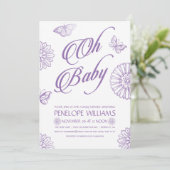 Oh pourpre des invitations | de baby shower du (Debout devant)