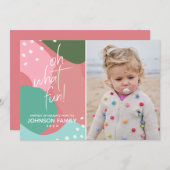 Oh Quel Amusant Colorful Mod Carte de Noël Abstrai (Devant / Derrière)