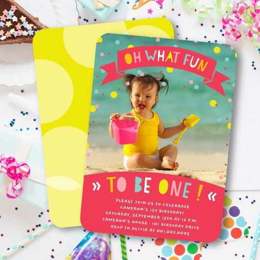 Oh Quel Amusant Confetti Premier Invitation de fêt