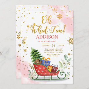 Oh Quel Amusant hiver Anniversaire Invitation