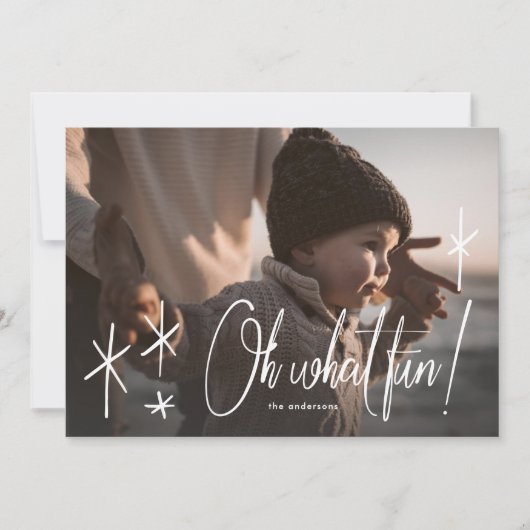 Oh Quel Amusant Lettrage de Noël Carte photo (Devant)