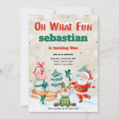 Oh Quel Amusant Noël Anniversaire Fête Invitation (Devant)