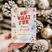 Oh Quel Amusant Noël Anniversaire Fête Invitation
