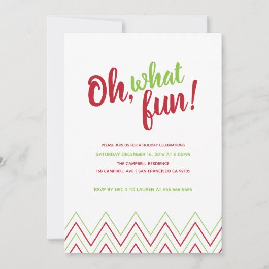 Oh, Quel Amusant Noël Fête Invitation (Devant)