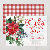 Oh Quel Amusant Poinsettia Party Invitation (Devant / Derrière)