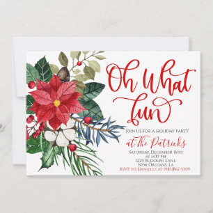 Oh Quel Amusant Poinsettia Party Invitation