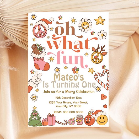 Oh Quel Amusement Premier Anniversaire Invitation 