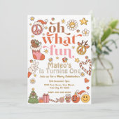 Oh Quel Amusement Premier Anniversaire Invitation  (Debout devant)