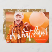 Oh Quel Carte photo Amusant Awesome White Script (Devant / Derrière)