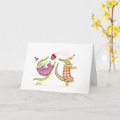 Oh quel cirque! carte de clowns crocodiles (Fleur jaune)