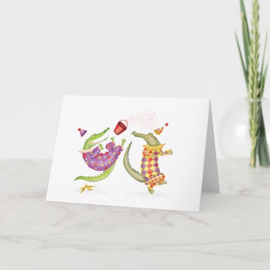 Oh quel cirque! carte de clowns crocodiles (Devant)