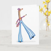 Oh quel cirque ! girafe sur échasses carte (Fleur jaune)