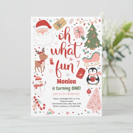 Oh quel plaisir Noël invitation anniversaire (Debout devant)