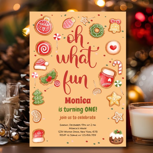 Oh quel plaisir Noël invitation anniversaire