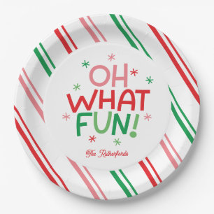 Oh Quelle Amusement Assiette en Papier de Noël Rou