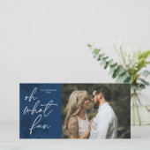 Oh Quelle Amusement Carte de Noël Bleue Lumineuse (Debout devant)