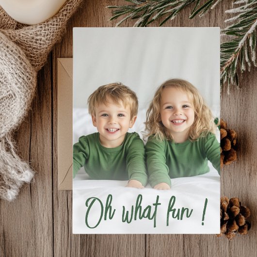 Oh, quelle carte de Noël verte amusante | Festive