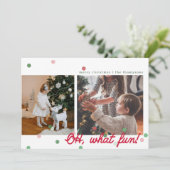 Oh, Quelle Fête Confettis Points- Carte de vacance (Debout devant)