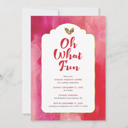 Oh Quelle Fun Holiday Party Invitation (Devant)