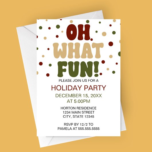 Oh Quelle Fun Holiday Party Invitation