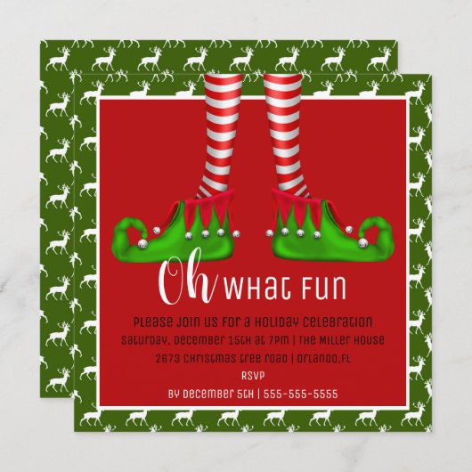 Oh, Quelle Fun Noël Invitation (Devant / Derrière)