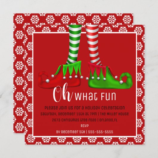 Oh, Quelle Fun Noël Invitation (Devant / Derrière)