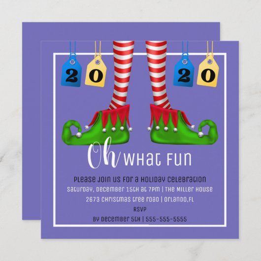 Oh, Quelle Fun Noël Invitation (Devant / Derrière)