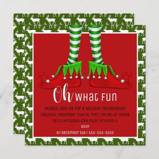 Oh, Quelle Fun Noël Invitation (Devant / Derrière)