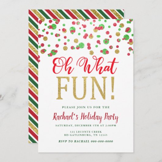 Oh Quelle Fun Noël Invitation (Devant / Derrière)