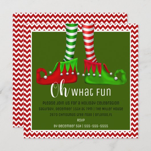 Oh, Quelle Fun Noël Invitation (Devant / Derrière)