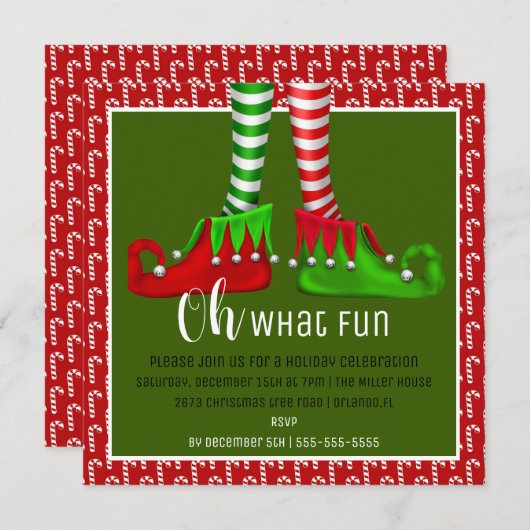 Oh, Quelle Fun Noël Invitation (Devant / Derrière)