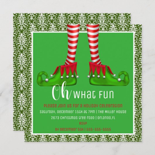 Oh, Quelle Fun Noël Invitation (Devant / Derrière)