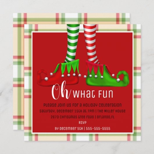 Oh, Quelle Fun Noël Invitation (Devant / Derrière)