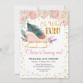 Oh Quelle Fun Sleigh Girl Première invitation anni (Devant)