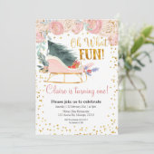 Oh Quelle Fun Sleigh Girl Première invitation anni (Debout devant)